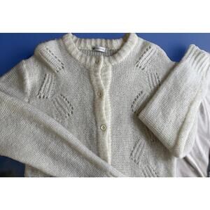 Vintage Mohair Sweater ~ Cream Grandpa Cardigan ~ Soft Fuzzy ~ Quiet Luxury